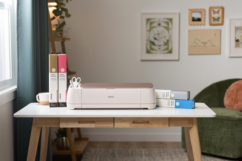 Cricut Maker 4 - Smart Cutting Machine (Seashell) | Engagement Bundle - Includes Smart Vinyl, Cardstock, Transfer Tape, Iron On HTV, Mat, Pens, Tool Kit, & 25 Images in Design Space App