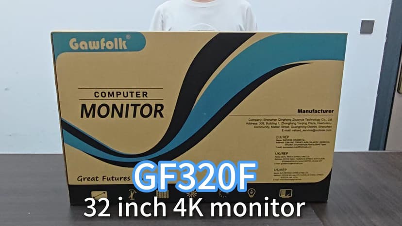 32 Inch 4K UHD Computer Monitor, Ultra-Clear (3840×2160p) Screen, 100% sRGB,178° Viewing Angle, HDMI、Display Port, Compatible with Wall mounting 100 * 100MM - Black