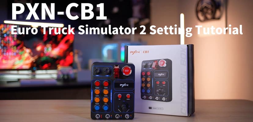 PXN Farm Simulation Controller - CB1 Sim Racing Button Box for Sim Wheel and Racing Wheel, with Adjustable Clamp and Spinner Knob, APP, for American Truck and Farm Simulation Gaming for PC Only