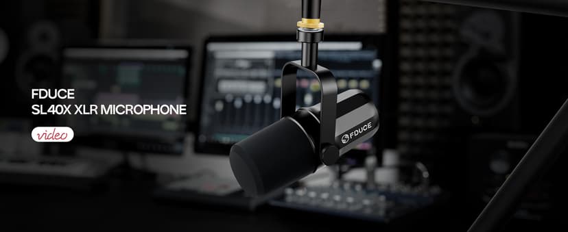 FDUCE XLR Dynamic Microphone for Vocal Recording, Podcasting, Gaming, Live Streaming&Broadcasting, All Metal Cardioid Mic, Voice-Isolating Technology SL40X