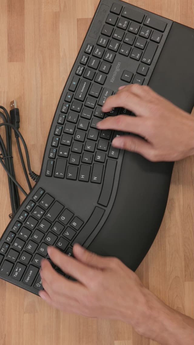 Kensington Pro Fit Ergonomic Wired Keyboard- Black (K75400US)