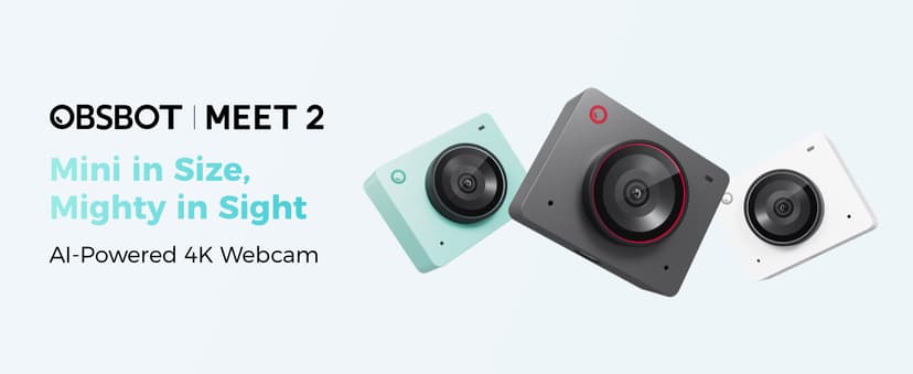 OBSBOT Meet 2-4K Webcam for PC with 1/2" Sensor, AI Framing & Autofocus, Beauty Mode, Lightweight, Gesture Control, HDR, Dual Microphone, 60 FPS, Web Cam for Streaming, Meeting, Gaming. (Space Grey)