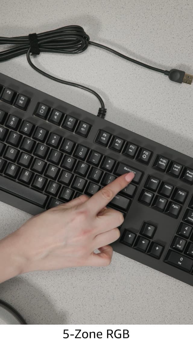 Lenovo Legion K310 RGB Wired Gaming Keyboard - Ultra-Fast Reaction Time with Tactile Keys, Quiet Key Membrane Switches, Silent Operation, RGB Illumination - Water Resistant & Compact Design