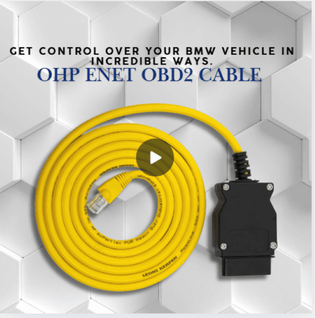 OHP ENET Bimmercode OBD2 Cable for BMW F- Series Coding | E SYS ISTA+ ICOM Bootmod3 Bimmerlink OBD | Heavy Duty Cable