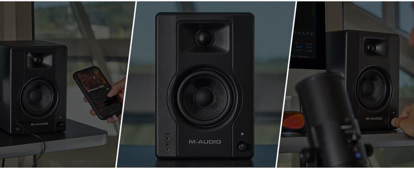 M-Audio BX3 3.5" Studio Monitors, HD PC Speakers for Recording and Multimedia with Music Production Software, 120W, Pair, Black