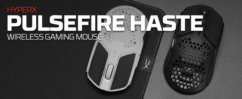 HyperX Pulsefire Haste – Wireless Gaming Mouse – Ultra Lightweight, 61g, 100 Hour Battery Life, 2.4Ghz Wireless, Honeycomb Shell, Hex Design, Up to 16000 DPI, 6 Programmable Buttons – Black, 4P5D7AA