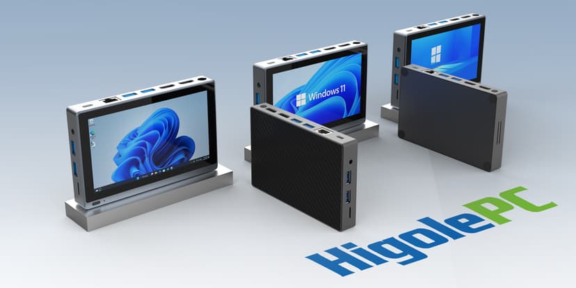 HIGOLEPC Mini PC Win 11 PRO, Celeron J4125 Mini Computer, 8GB DDR4 128GB EMMC Mini Desktop Computer with IPS Screen, WiFi 5.0, BT5.2, Gigabit Ethernet