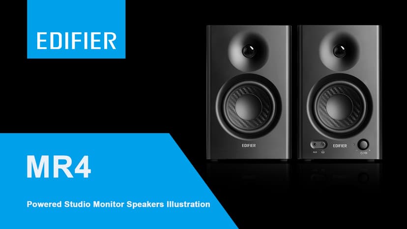 Edifier MR4 Powered Studio Monitor Speakers, 4" Active Near-Field Monitors Speaker - White (Pair)
