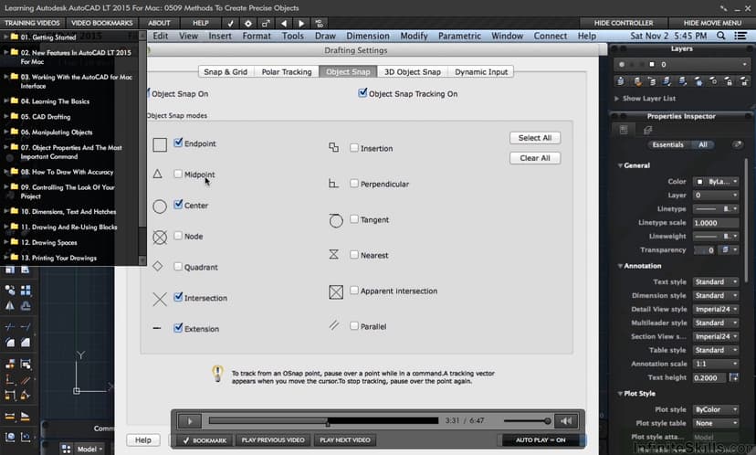Learning Autodesk AutoCAD LT 2015 For Mac [Online Code]