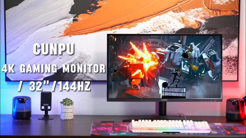 32 Inch 4K 144Hz Gaming Monitor, UHD Fast IPS Panel, 1ms GTG, sRGB 120%, Freesync & G-Sync, DisplayPort, HDMI 2.1, Built-in Dual Speakers, Support PS5 120Hz VRR, VESA, Height/Vertical Adjustment
