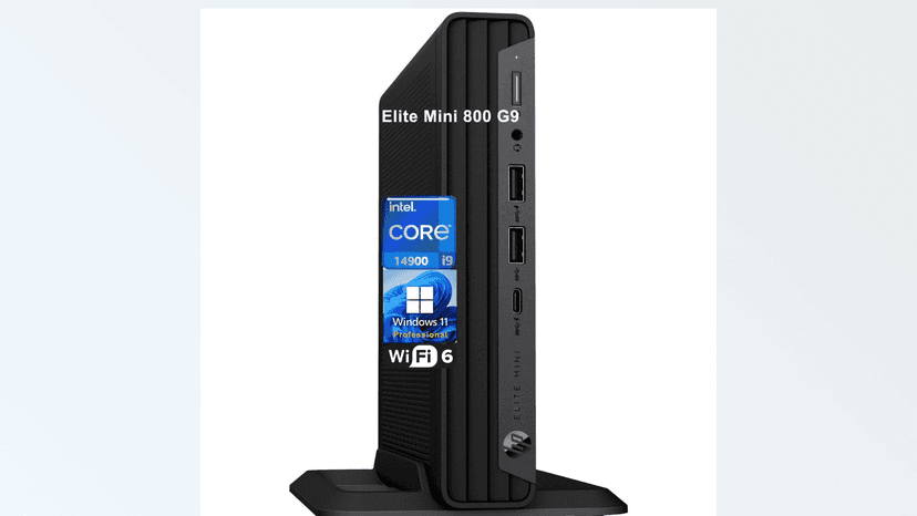 HP Elite Mini 800 G9 MFF Business Desktop Computer, 14th Gen Intel 24-Core i9-14900 up to 5.8GHz, 64GB DDR5 RAM, 4TB PCIe SSD, WiFi 6, RJ-45, DisplayPort, Type-C, HDMI, Windows 11 Pro, Vent-Hear