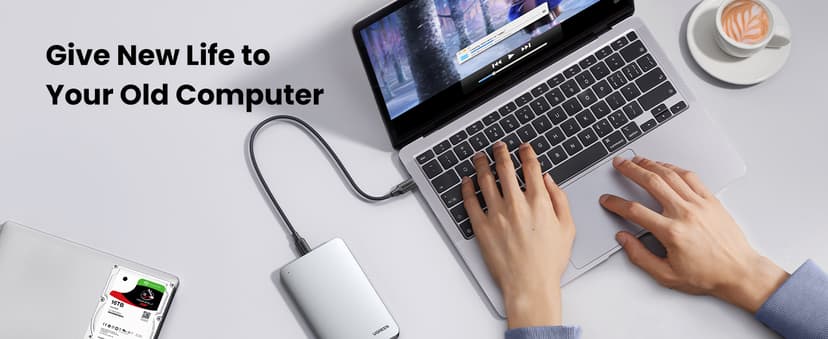 UGREEN USB C Hard Drive Enclosure for 2.5" SATA SSD HDD - Aluminum USB C to SATA Adapter USB 3.1 Gen 2 Support UASP - Compatible with MacBook Pro Air, WD, Seagate, Toshiba, Samsung, Hitachi