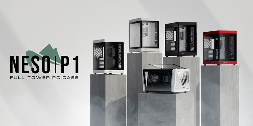 GAMDIAS RGB Tempered Glass Gaming Computer PC Case, 2-Way Standing w/Vertical & Horizontal Orientaton & One-Touch Open, Support up to 420mm AIO, Huge Cable Management & Excellent Airflow NESO P1 BR