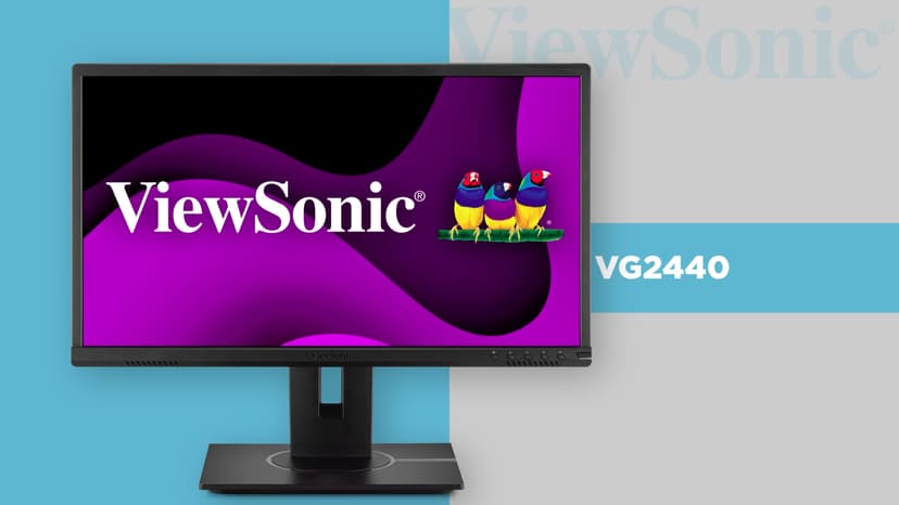 ViewSonic VG2440 24 Inch IPS 1080p Ergonomic Monitor with HDMI, DisplayPort, VGA, USB Inputs for Home and Office