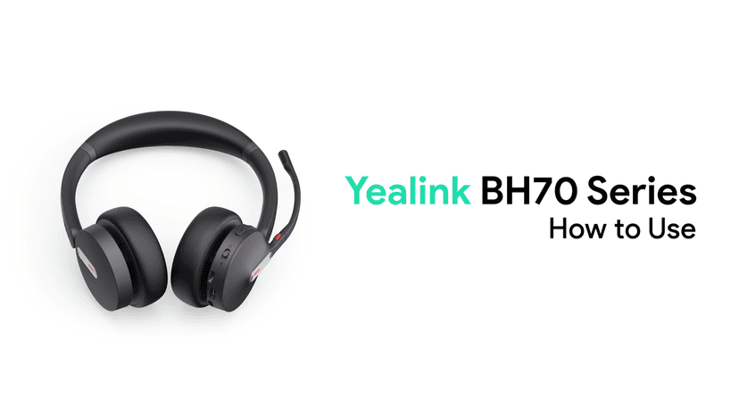 Yealink BH70 UC Wireless Bluetooth Headset with Microphone for Work, up to 35h Talking Battery, Teams UC Compatible Headsets for Computer Mobile, 147g Lightweight Headphone for Open Office 50m Range