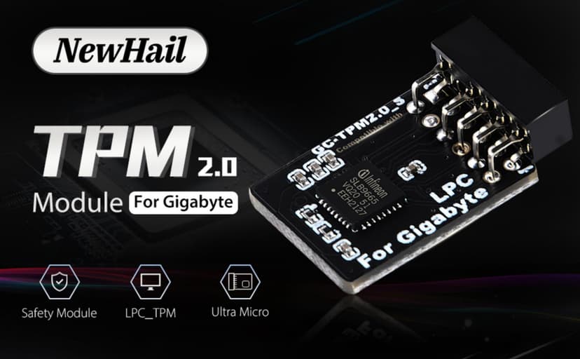 TPM2.0 Module LPC 12Pin Module with Infineon SLB9665 for Gigabyte Motherboard Compatible with GC-TPM2.0_S