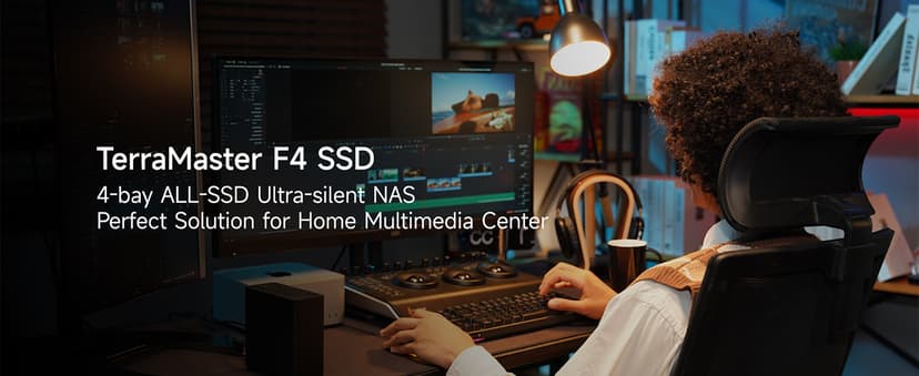 TERRAMASTER F4 SSD NAS Storage - 4Bay All SSD NAS Server N95 QuadCore CPU, 8GB DDR5 RAM, 5GbE Port, Palm-Sized High-Performance Network Attached Storage (Diskless)
