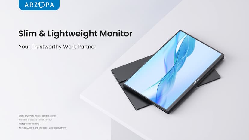ARZOPA Portable Monitor, 15.6'' 1080P FHD Laptop Monitor USB C HDMI Computer Display HDR Eye Care External Screen w/Smart Cover for Mac Phone Xbox Switch PS5-S1 Table