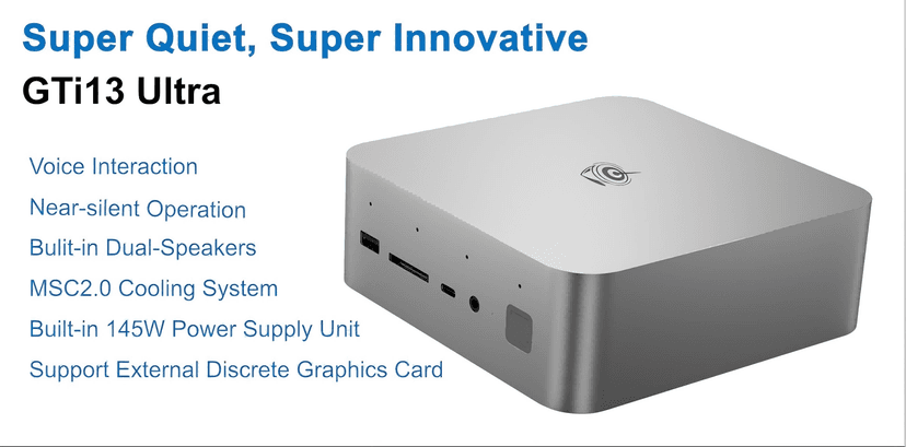 Beelink GTi13 Mini PC, Intel Core-i9 13900HK Processors (14C/20T,Up to 5.4GHz), 32GB DDR5 5200MHz 1TB SSD, Mini Computer Support Thunderbolt 4/PCle×8 Slot/WiFi6/2.5G LAN/Triple Display, AI Gaming pc