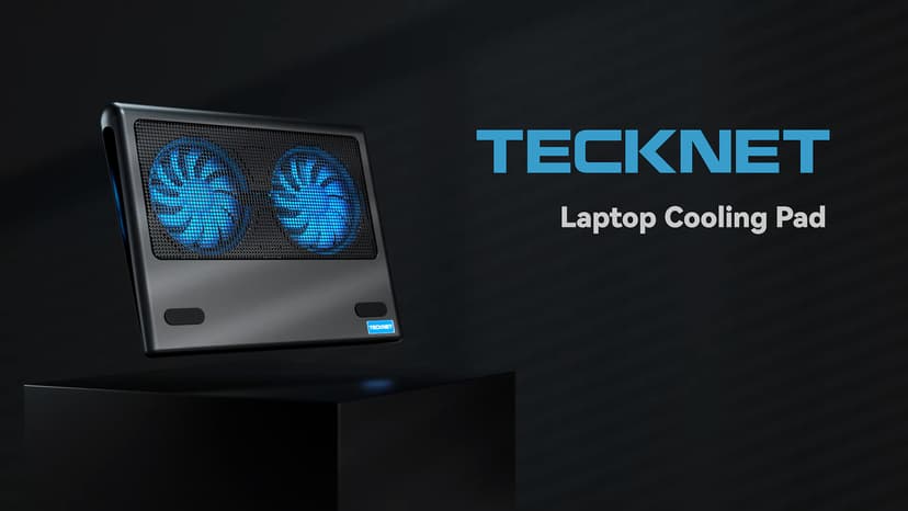 TECKNET Laptop Cooling Pad, 12"-15.6" Laptop Cooler, Gaming Laptop Cooling Stand, Wind Speed Adjustable, 2 USB Powered Laptop Fan Cooling Pad for Laptop Within 16 Inch (Blue)