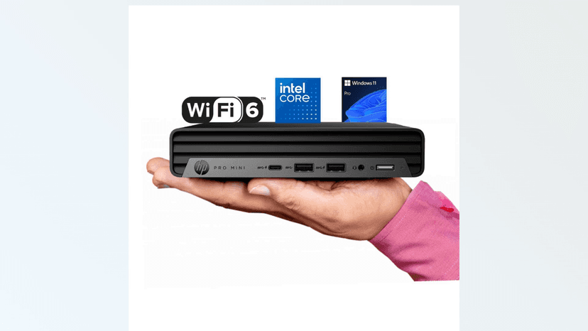 HP Pro 400 G9 Mini PC Desktop Computer, Intel CPU, 16GB DDR5 RAM, 256GB PCIe SSD, Triple 4K Display Support, USB-C, Ultra-Quiet Design, Bluetooth 5.2, WiFi 6, Keyboard and Mouse, Windows 11 Pro