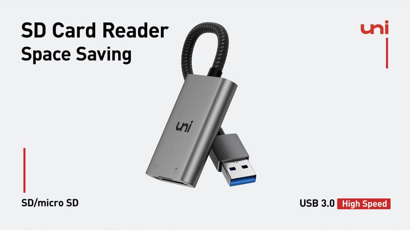 uni SD Card Reader, High-Speed USB 3.0 to Micro SD Card Adapter, Aluminum Computer Memory Card Reader Dual Slots, for SD/SDXC/SDHC/MMC/Micro SDXC/TF/Micro SDHC | Laptop, PC, and More