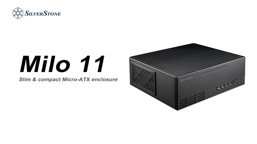 SilverStone Technology Milo 11 Slim & Compact Micro-ATX enclousre for Office or Home Theater, Requires TFX PSU (Sold Separately), SST-ML11B