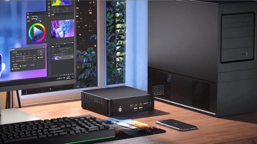 Thdeukoty Mini PC with Core i9-9880H 2.3 up to 4.8GHz, 32G DDR4 1T SSD, Windows 11 Pro Desktop Computer, DP*1, HDMI*2 Support Triple Display, WiFi6E/BT5.3, VESA, Optical, Dual 2.5G LAN