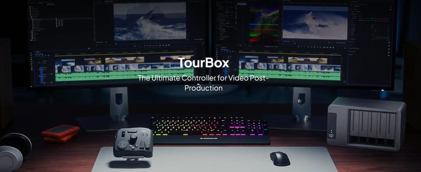 TourBox Elite, Bluetooth Controller for Video Photo Editing Color Grading, Davinci Resolve Speed Editor, MacOS/Windows, Photoshop Lightroom Premiere Final Cut Pro Programmable Keyboard