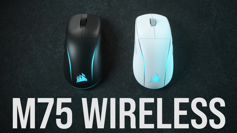 Corsair M75 Wireless RGB Lightweight FPS Gaming Mouse – 26,000 DPI – Swappable Side Buttons – iCUE Compatible – PC – Black