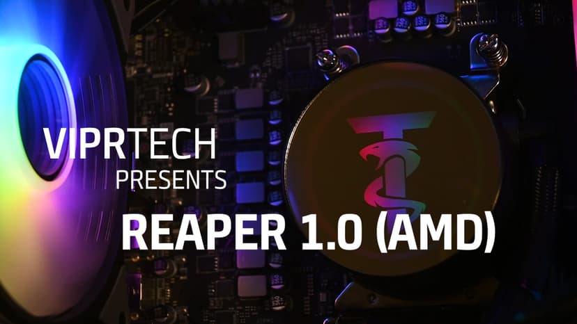 ViprTech Reaper 1.0 Liquid-Cooled PC - AMD Ryzen 7 8700F (5.0Ghz Turbo), RTX 5060 8GB, 16GB DDR5 6400, 1TB NVMe SSD, Gold PSU, VR-Ready, WiFi, BT, Win 11, Gaming Desktop Computer Prebuilt, Black