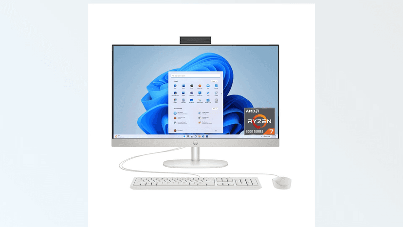 HP 27 inch All-in-One Desktop PC, FHD Display, AMD Ryzen 7 7730U, 32 GB RAM, 1 TB SSD, AMD Radeon Graphics, Windows 11 Home, 27-cr0012 (2024)