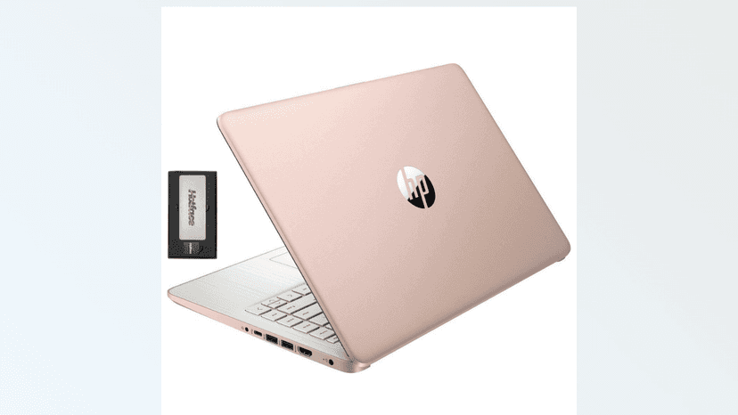 HP Stream 14" HD BrightView Laptop, Intel Celeron N4120, 16GB RAM, 416GB Storage (128GB eMMC + 288GB Docking Station Set), Intel UHD Graphics, 720p Camera, Wi-Fi, 1 Year Office 365, Win 11 S, Gold