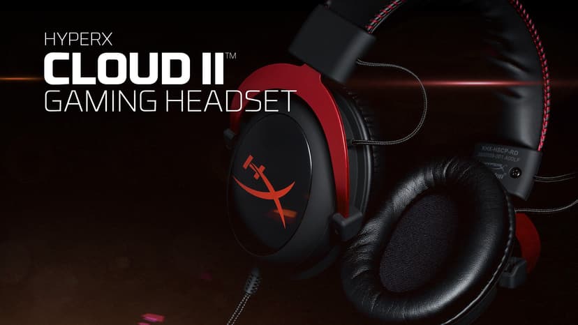 HyperX Cloud II - Gaming Headset, 7.1 Surround Sound, Memory Foam Ear Pads, Durable Aluminum Frame, Detachable Microphone, Works with PC, PS5, PS4, Xbox Series X|S, Xbox One – Red