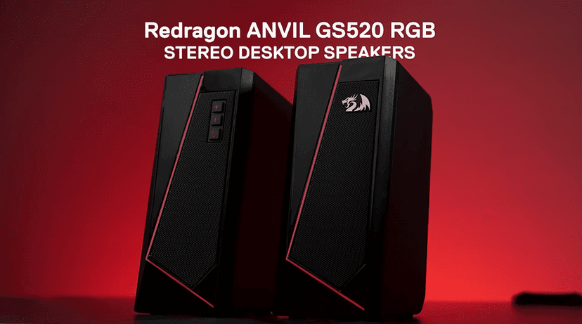 Redragon GS520 RGB Desktop Speakers, 2.0 Channel PC Computer Stereo Speaker with 6 Colorful LED Modes, Enhanced Sound and Easy-Access Volume Control, USB Powered w/ 3.5mm Cable