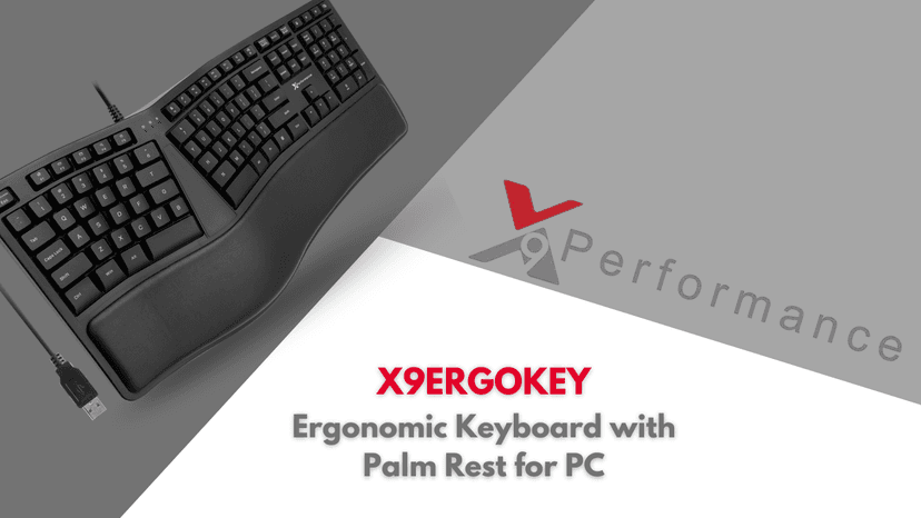X9 Wired Ergonomic Keyboard with Cushioned Wrist Rest - Type Comfortably Longer - USB Wired Split Keyboard for Laptop, PC & Chrome Computer with 110 Ergo Keys & 5ft Cable