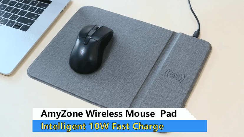 AmyZone Fast Wireless Charging Mouse Pad 15w Qi Certified Fabric Case-Friendly Large Wireless Charger Gaming Mouse Mat for iPhone 13/12 Pro/Xs/X/8/11 Samsung S10 Note 10 Google Pixel 4/3 XL for Gift