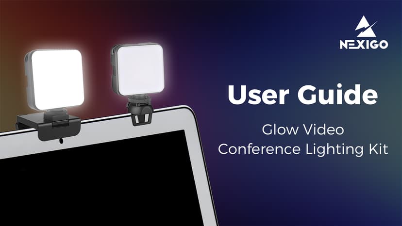 NexiGo Glow Light for Streamers, Enhanced Video Conference Lighting Kit with Webcam Style Clip, Built-in Battery, Dimmable & Rechargeable, for Streaming, Photography, Vlogging