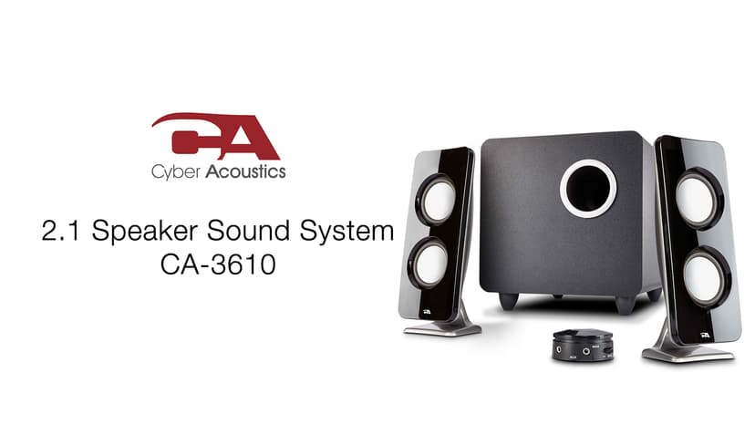 Cyber Acoustics CA-3610 2.1 Multimedia Speaker System with Subwoofer, Perfect Computer Speakers for PC or Mac, Great for Music, Movies, and Gaming