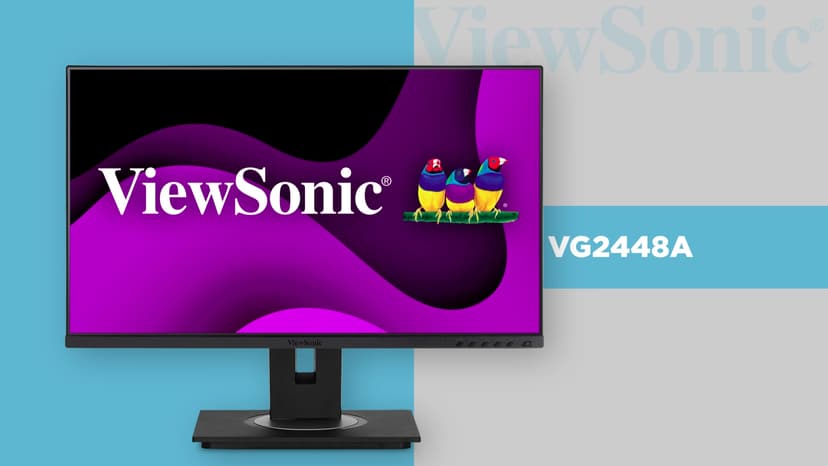 ViewSonic VG2448A 24 Inch IPS 1080p Ergonomic Monitor with Ultra-Thin Bezels, HDMI, DisplayPort, USB, VGA, and 40 Degree Tilt for Home and Office