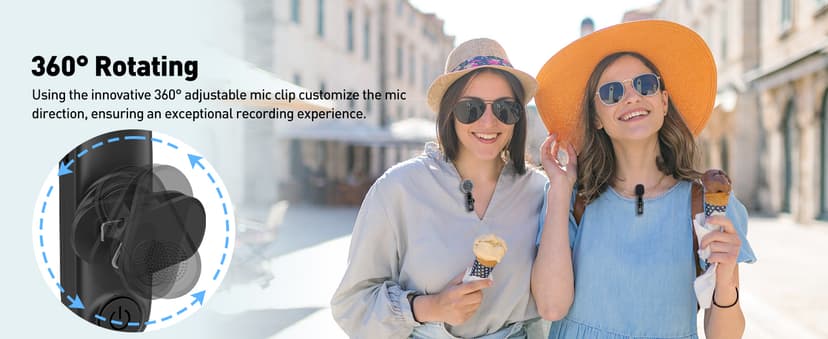 USB C Lavalier Microphone Wireless Mini Mic for Type-C Android Phone/Tablet/PC Video Recording Clip-on Mics with Rotatable Clip&Denoise Recording, Ideal for Vlog Tiktok Youtube Podcast Content Creator