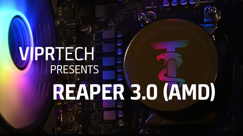 ViprTech Reaper 3.0 Liquid-Cooled PC - AMD Ryzen 7 7700 (5.3Ghz Turbo), RTX 4070 Super 12GB, 32GB DDR5 6400, 2TB NVMe SSD, 800W Gold, VR-Ready, WiFi BT, Win 11, Gaming Desktop Computer Black