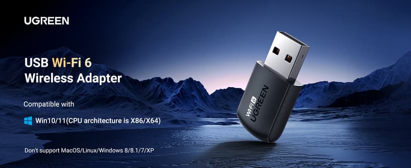 UGREEN WiFi Adapter for Desktop PC, AX900 USB WiFi 6 Adapter with 5GHz/2.4GHz Dual Band, Built-in Driver for Windows 10/11