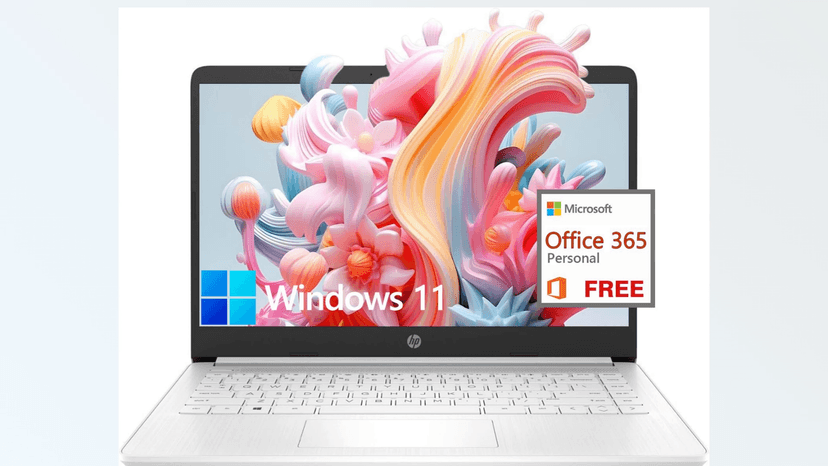 HP 14 inch Laptop Computer,Thin Lightweight 14 Laptop College Students,Intel Notebook Computer PC,8GB RAM 64GB eMMC+128GB SD Card,Windows 11 Laptop Microsoft Office 1Y,Camera,Long BatteryLife,White
