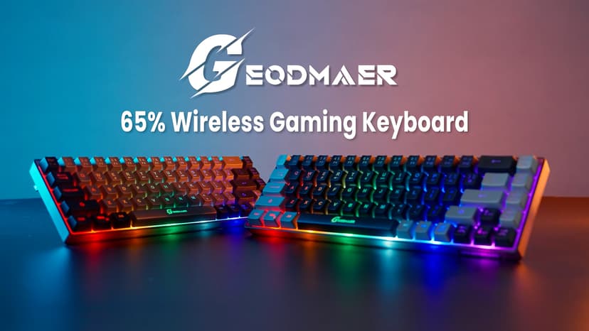 65% Wireless Gaming Keyboard, Rechargeable Backlit Gaming Keyboard, 68 Keys Ultra-Compact Anti-ghosting No-Conflict Wireless Keyboard for PC Laptop Windows Gamer(Black-Grey)