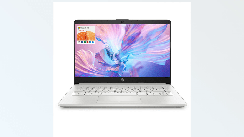 HP Portable Laptop, Student and Business, 14" HD Display, Intel Quad-Core N4120, 8GB DDR4 RAM, 64GB eMMC, 1 Year Office 365, Webcam, RJ-45, HDMI, Wi-Fi, Windows 11 Home, Silver