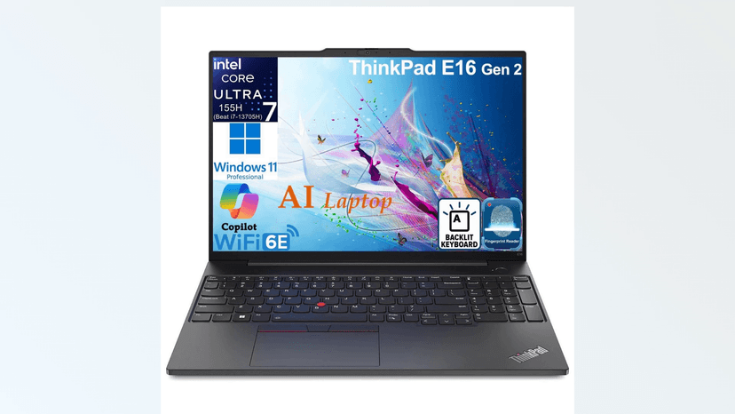 Lenovo ThinkPad E16 G2 Business Laptop Computer, Intel 16-Core Ultra 7 155H (Beat i7-13705H), 64GB DDR5 RAM, 2TB PCIe SSD, 16" FHD+, WiFi 6E, Backlit Keyboard, Fingerprint Reader, W11 Pro, Vent-Hear