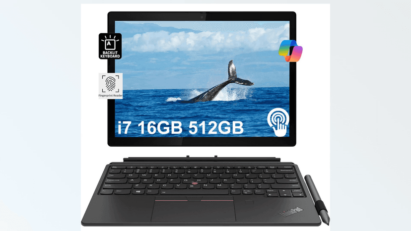 Lenovo ThinkPad X12 Tablet w/Detachable Keyboard (12.3" FHD+ Touchscreen, Intel Core i7-1160G7, 16GB RAM, 512GB SSD, Active Pen) 2-in-1 Business, Enterprise Laptop, Webcam, FP, Backlit KB, Win 11 Pro