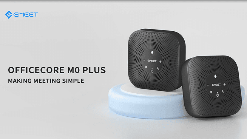 EMEET Conference Speakerphone M0 Plus, 4 AI Mics 360° Voice Pickup, Noise Reduction, USB C Speaker, Bluetooth Conference Speaker for 8 People w/Daisy Chain for 16 Compatible with Leading Software