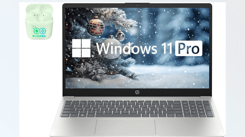 HP 15.6" FHD Business & Student Laptop Computer, 32GB RAM 1TB SSD, 10-Core Intel Core i5, Windows 11 Pro Laptop with Microsoft Office Home & Business Included, PLUSERA Earphones, Silver